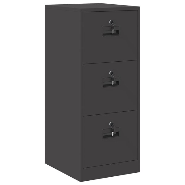 vidaXL Cabinet de Dossier Noir 44 x 50 x 106.5 cm Acier Laminé à Froid