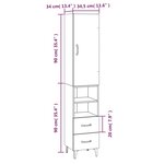 Vidaxl buffet haut blanc brillant 34 5x34x180 cm bois d'ingénierie