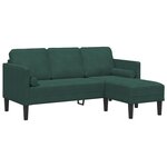 Canapé de jardin vidaXL avec banc et coussins en velours vert foncé