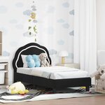 vidaXL Cadre de lit pour tout-petit avec tête de lit Noir 70 x 140 cm
