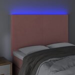 vidaXL Tête de lit à LED Rose 144x5x118/128 cm Velours