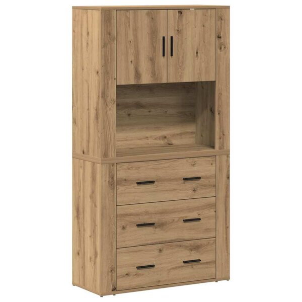 vidaXL Haut Armoire Chêne artisanal 80 x 33 x 150 cm Bois d'ingénierie