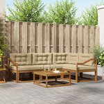vidaXL Ensemble de canapés d'extérieur 5 Pièces Naturel et Beige