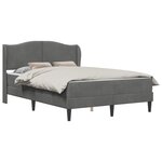 vidaXL Cadre de lit avec tête de lit Gris foncé 160 x 200 cm Velours