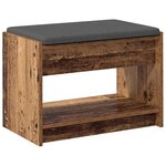 vidaXL Banc d'entrée avec coussin Bois ancien 63 x 38 x 45 cm