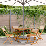 vidaXL Ensemble à manger de jardin 5 Pièces beige tissu et bois massif