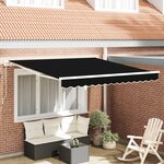 vidaXL Store Rétractable Manuel Noir 350x250 cm