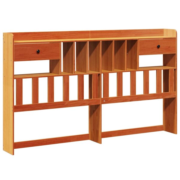 vidaXL Tête de lit avec rangement cire marron 180cm bois massif de pin