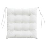 vidaXL Coussins de siège 4 Pièces Blanc 40 x 40 x 6 cm tissu
