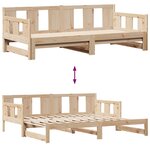 vidaXL Lit de jour avec gigogne et tiroirs sans matelas 90x190 cm