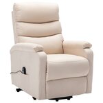 vidaXL Fauteuil Crème Tissu