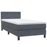 vidaXL Sommier à lattes de lit et matelas gris foncé 90x210 cm velours
