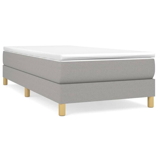 vidaXL Cadre de lit gris clair 90x190 cm tissu