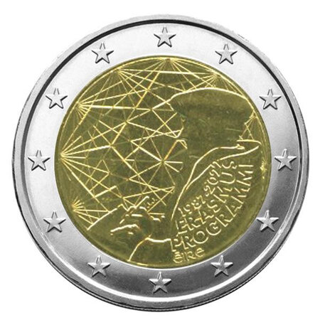 Monnaie 2 euros commémorative irlande erasmus 2022