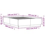 vidaXL Cadre de lit chêne marron 135x190 cm bois d'ingénierie