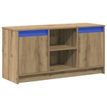 vidaXL Meuble TV avec lumières LED en chêne  100x34x50 cm  fait en bois d'ingénierie.