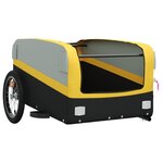 vidaXL Remorque de vélo noir et jaune 45 kg fer