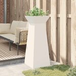vidaXL Jardinière à pilier Blanc 40 x 40 x 100 cm Acier