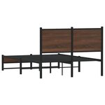 vidaXL Cadre de lit en métal avec tête de lit chêne marron 120x190 cm