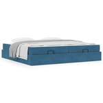 vidaXL Cadre de lit Bleu 200 x 200 cm Velours