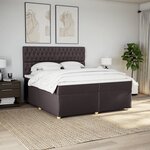 vidaXL Sommier à lattes de lit avec matelas Marron foncé 200x200 cm