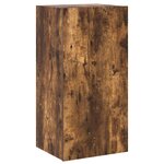 vidaXL Meuble TV mural avec lumières LED chêne fumé 40 5x35x80 cm