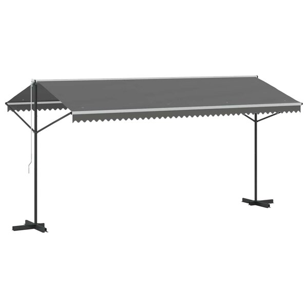 vidaXL Auvent autoportant Gris 5 x 3 m Polyester