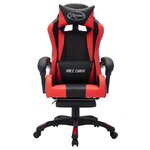 vidaXL Fauteuil de jeux vidéo avec LED RVB Rouge et noir Similicuir