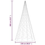 vidaXL Sapin de Noël sur mât de drapeau 3000 LED Blanc chaud 800 cm