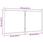 Tableau magnétique panneau écriture école maison bureau pliable 120 x 60 x 1 7 cm aluminium 02_0045518