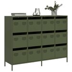 vidaXL Buffet vert olive 135x39x103 5 cm acier laminé à froid