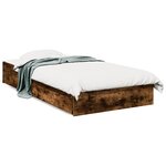 vidaXL Cadre de lit avec tiroirs sans matelas chêne fumé 75x190 cm