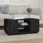 vidaXL Table basse Noir 90x49x40 5 cm Bois massif de pin