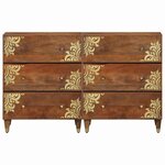 vidaXL Buffet avec tiroir 2 Pièces marron miel 60 x 33.5 x 75 cm