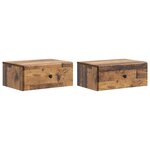 vidaXL Cabinet de chevet mural 2 Pièces Bois ancien 49 x 34 5 x 20 cm