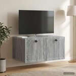 vidaXL Meuble TV mural Sonoma gris 59 5 x 41 x 30 cm Bois d'ingénierie