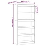 vidaXL Bibliothèque/Séparateur de pièce Noir Bois d'ingénierie