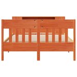 vidaXL Lit bibliothèque sans matelas cire marron 140x190 cm pin massif
