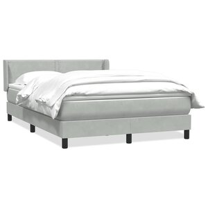 vidaXL Sommier à lattes de lit et matelas gris clair 160x220cm velours