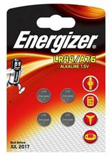 Energizer Alkaline 4 piles boutons 1,5V LR44/A76 (lot de 2 soit 8 piles)