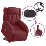 vidaXL Fauteuil inclinable de massage électrique Rouge bordeaux Tissu