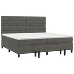 vidaXL Sommier à lattes de lit et matelas Gris foncé 200x200cm Velours