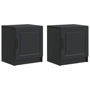 vidaXL Cabinet de chevet 2 Pièces Noir 43 x 34 5 x 47 cm