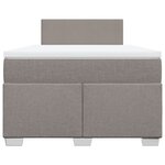 vidaXL Sommier à lattes de lit avec matelas Taupe 120x200 cm Tissu