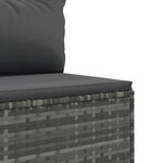 vidaXL Salon de jardin 7 Pièces avec coussins Gris Résine tressée