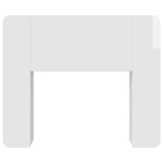 vidaXL Cabinet de Tête de Lit Blanc brillant Bois d'ingénierie
