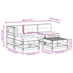 vidaXL Salon de jardin 5 Pièces avec coussins marron miel bois massif