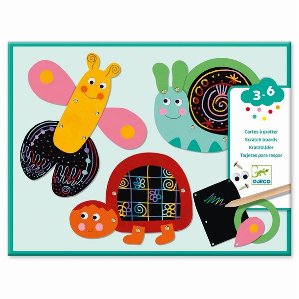 Djeco DJ09094 - Cartes à gratter Les animaux rigolos