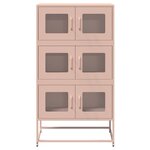 vidaXL Buffet haut rose 68x39x123 cm acier