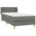 vidaXL Sommier à lattes de lit avec matelas Gris foncé 100x200cm Tissu